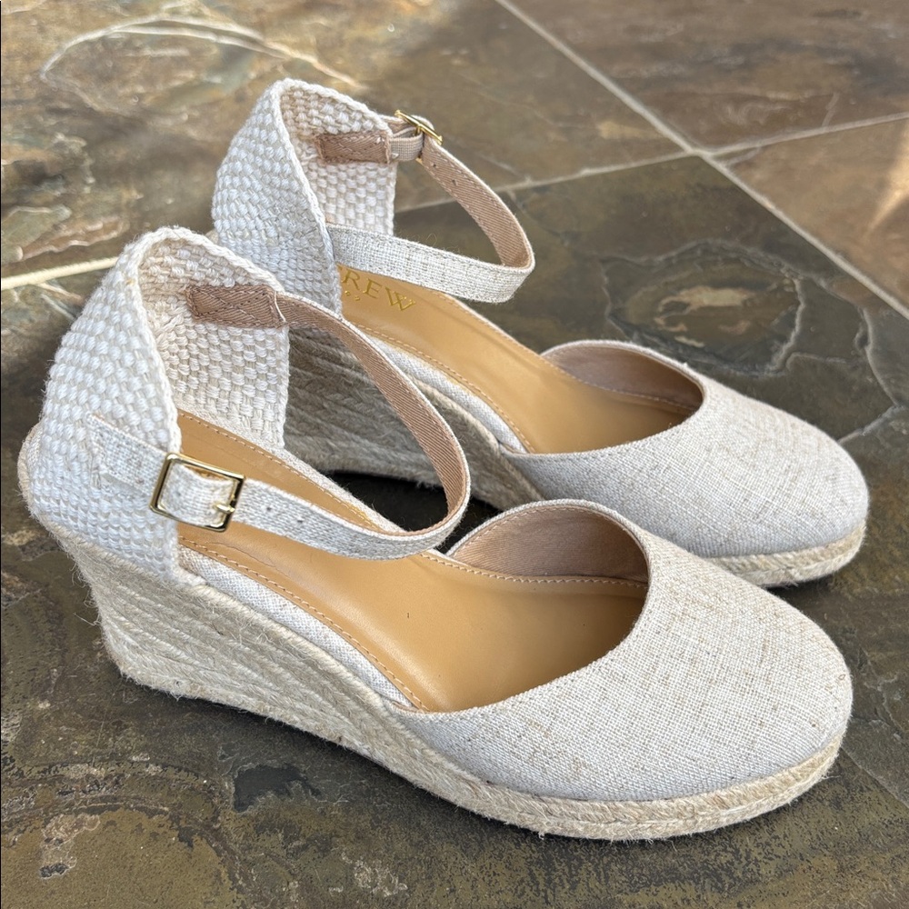 J. Crew Factory Ankle-Strap Espadrille Wedge - Picture 2 of 11
